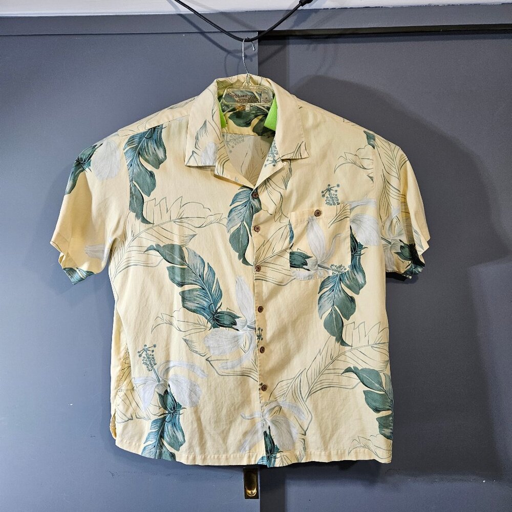Caribbean Men’s button up shirt short sleeve size 3X